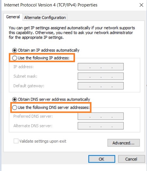 IP Address Setup