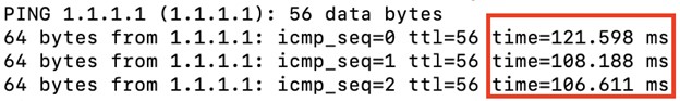 Ping 1.1.1.1