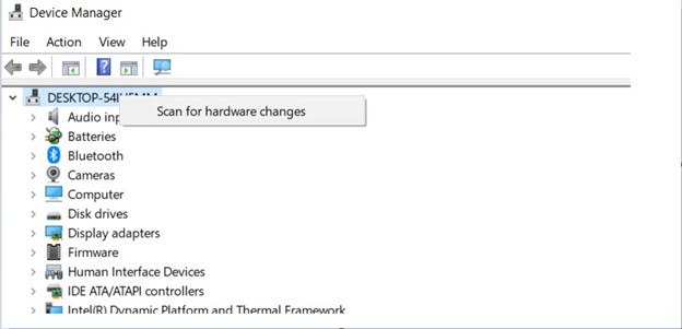 Scan For Hardware Changes