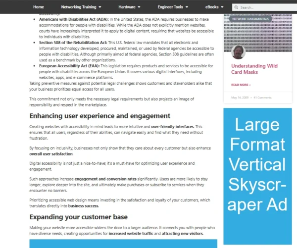 Sidebar Skyscraper Ad Placement