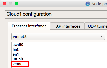 open networking gns3 cloud vmnet1